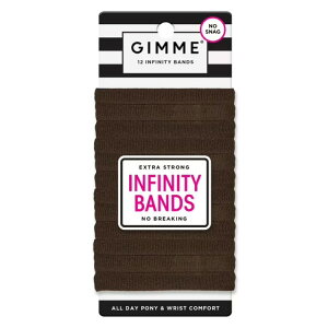 �M�~�[ �r���[�e�B�[ �V�[�����X�w�A�S�� �~�f�B�A���w�A�p �u���E�� 12�{ Gimme Beauty Seamless Hair Ties for Medium Hair, Ponytail Holder, Brown, 12 Count �y�����񂹏��i�z