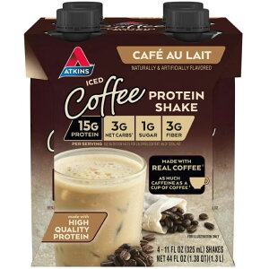 �A�g�L���X �v���e�C�� �V�F�C�N �A�C�X�R�[�q�[ 325ml 4�{ Atkins Protein Shake, Iced Coffee, Keto Friendly, Gluten Free, 4 Ct �y�����񂹏��i�z