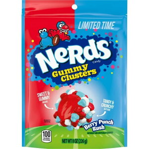 �i�[�Y �O�~ �N���X�^�[�Y �x���[�p���`���b�V�� �N�����`���O�~ ��227g NERDS Gummy Clusters Candy, Berry Punch Rush, Crunchy and Gummy, 8 oz �y�����񂹏��i�z