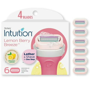 �V�b�N �C���g�D�C�V���� �������x���[�u���[�Y ���f�B�[�X �֐n 4���n 6�� Schick Intuition 4-Blade Lemon Berry Breeze Womens Razor Cartridge Refills, 6 Ct �y�����񂹏��i�z