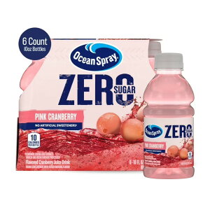 �I�[�V�����X�v���[ �[���V���K�[ �s���N�N�����x���[�W���[�X 295ml 6�{���� Ocean Spray ZERO Sugar Pink Cranberry Juice Drink, 10 Fl Oz Bottle, 6 Count �y�����񂹏��i�z