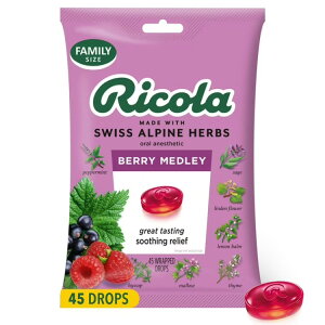 ���R�� �x���[���h���[ �̂ǈ� 45���� Ricola Berry Medley Throat Drops 45 Ct �y�����񂹏��i�z