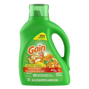 �Q�C�� �t�̐����� �A�C�����h�t���b�V���̍��� 2.60L 61�� Gain Liquid Laundry Detergent, Island Fresh, 88 fl oz, 61 Loads �y�����񂹏��i�z