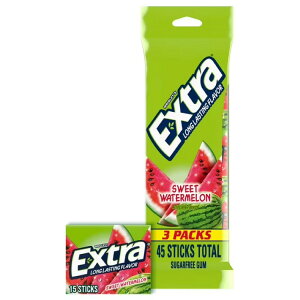 yAJEH}[gizGNXg XC[gEH[^[ VK[t[K 15{×3pbN Extra Watermelon Sugar Free Chewing Gum - 15 Ct (3 Pack) y񂹏iz