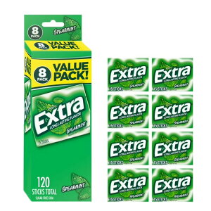yAJEH}[gizGNXg VK[t[K XyA~g 15{×8pbN Extra Spearmint Sugar Free Gum Back To School Chewing Gum - 8 Pack y񂹏iz
