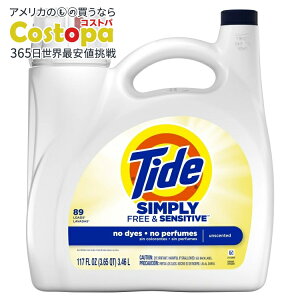 yAJEH}[giz^Ch Vv[ t̐ t[ZVeBu 3.45L 89 Tide Simply Liquid Laundry Detergent, Free & Sensitive, 117 fl oz, 89 Loads y񂹏izy킹Ĕ
