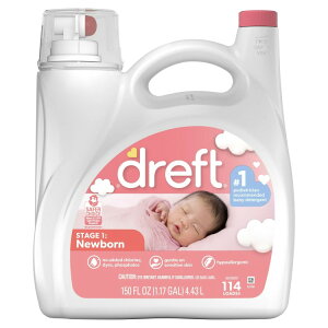 yAJEH}[gizhtg Vp t̐ qɂ₳h 4.4L 114 Dreft Newborn Baby Liquid Laundry Detergent, Sensitive Skin, 114 Loads, 150 fl oz y񂹏iz