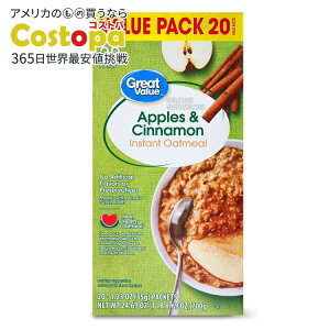 �O���[�g�o�����[ �A�b�v�����V�i���� �C���X�^���g�I�[�g�~�[�� 35g×20�� Great Value Apples & Cinnamon Instant Oatmeal, 1.23 oz, 20 Count �y�����񂹏��i�z