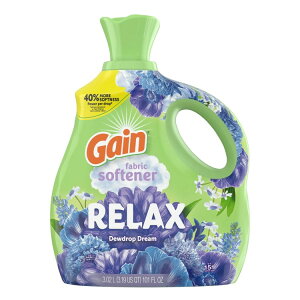 yAJEH}[gizQC t̏_ bNX f[hbvh[̍ 3L 151 Gain Liquid Fabric Softener and Conditioner, Relax, Dewdrop Dream Scent, 101 fl oz y񂹏izy