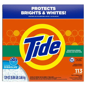 【ポイントUP★2日20時-】タイド 粉末洗濯洗剤 マウンテンスプリングの香り 3.66kg 113回分 Tide Powder Laundry Detergent, Mountain Spring Scent, 129 oz, 113 Loads 【お取り寄せ商品】【合わせて買いたい】