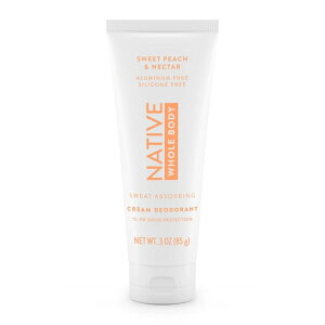 yAJEH}[gizlCeBu SgpfIhg CrWuN[ XC[gs[`lN^[ A~jEt[ 85g Native Whole Body Deodorant Invisible Cream, Sweet Peach & Nectar, Alumin