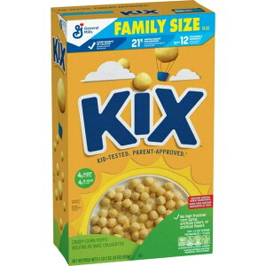 Kix �S���������H�V���A�� �N���X�s�[�R�[���V���A���p�t �t�@�~���[�T�C�Y 510g Kix Whole Grain Breakfast Cereal, Crispy Corn Cereal Puffs, Family Size, 18 oz �y�����񂹏��i�z