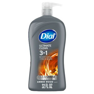 yAJEH}[giz_CA AeBbg N[ 3-in-1 Y {fBEHbV Ao[Ebh̍ 709ml Dial Ultimate Clean 3-in-1 Men's Body Wash Amber Wood Scent, 32 oz y񂹏