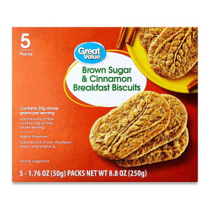 �O���[�g�o�����[ �u���E���V���K�[���V�i���� �u���b�N�t�@�[�X�g�r�X�P�b�g 249g Great Value Brown Sugar & Cinnamon Breakfast Biscuits, 8.8 oz �y�����񂹏��i�z