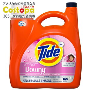 yAJEH}[giz^Ch vX Eg_Ej[ t̐ GCvtbV̍ 4.37L 105 Tide Plus a Boost of Ultra Downy Liquid Laundry Detergent, April Fresh Scent, 105 Loads y