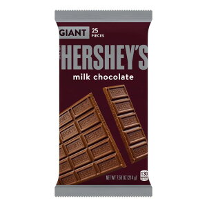 【アメリカウォルマート品】ハーシーズ ミルクチョコレート ジャイアントキャンディ バー 214g Hershey's Milk Chocolate Giant Candy, Bar 7.56 oz, 25 Pieces 【お取り寄せ商品】
