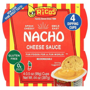 �y�|�C���gUP��2��20��-�z���R�X �i�`���`�[�Y�\�[�X 99g�J�b�v 4���� Ricos Nacho Cheese Sauce 3.5oz Cup, 4 Count �y�����񂹏��i�z