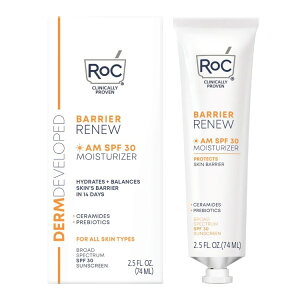 yAJEH}[gizRoC bN oAj[ AM CX`CU[ SPF30 S^Cvp 74mL RoC Barrier Renew AM Moisturizer, SPF30, All Skin Types, 2.5 fl oz y񂹏izy킹Ĕ