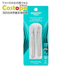 �G�N�G�[�g ���^�� �~�j�c�C�[�U�[ �΂ߐ�[ �|�C���g��[ 2�{ Equate Metal Duo Mini Pack Slant and Pointed-Tip Tweezers, 2 Count �y�����񂹏��i�z