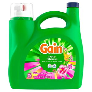 �Q�C�� �t�̐����� �I�h�[�f�B�t�F���X �n�b�s�[�n�C�r�X�J�X�̍��� 3.9L 100�� Gain Laundry Detergent Liquid, Odor Defense, Happy Hibiscus Scent, 132 fl oz, 100 Loads �y�����񂹏��i�z