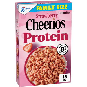 yAJEH}[giz`FIX veCVA Xgx[ ^pN8g 425g Cheerios Protein Cereal, Strawberry, 8g Protein, Family Size, 15 oz y񂹏iz