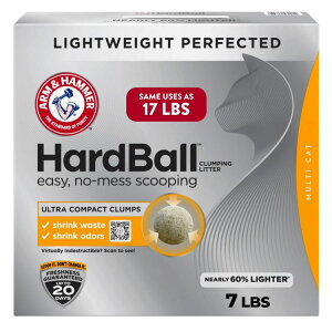 �A�[�����n���}�[ �n�[�h�{�[�� �y�� �L�� �U�炩��Ȃ��X�R�b�v�^�C�v 3.17kg ARM & HAMMER Hardball Lightweight Cat Litter No-Mess Scooping, 7 lb �y�����񂹏��i�z