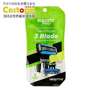 �y�|�C���gUP��2��20��-�z�G�N�G�[�g �����Y 3���n �g���̂ăJ�~�\�� �q�����p 3�{�� Equate Men's 3 Blade Disposable Razors, Sensitive (3 Count) �y�����񂹏��i�z