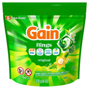 �Q�C�� �t�����O�X �����܃p�b�N 4in1 �I�L�V�u�[�X�g���t�@�u���[�Y �I���W�i���̍��� 12�� Gain Flings Laundry Detergent Pacs, 4-in-1 Oxi Boost and Febreze, Original, 12 Ct �y�����񂹏��i�z