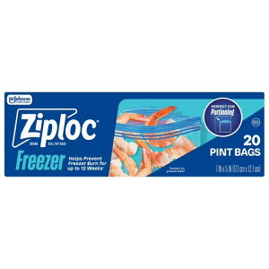 �W�b�v���b�N �t���[�U�[�ۑ��o�b�O �O���b�v���V�[�� ��0.47L 20�� Ziploc Brand Pint Freezer Food Storage Bags, Grip 'n Seal Technology, Zipper, 20 Count �y�����񂹏��i�z
