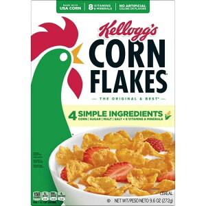 �P���b�O �R�[���t���[�N ���H�V���A�� 8��̃r�^�~�����~�l���� 272g Kellogg�fs Corn Flakes Breakfast Cereal, 8 Vitamins & Minerals, 9.6 oz �y�����񂹏��i�z