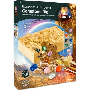 BBC�A�[�X �W�F���X�g�[�����@�̌��L�b�g 6�Έȏ���� BBC Earth Excavate & Discover Gemstone Dig Kit, Kids STEM Geology Excavation Set, Ages 6+ �y�����񂹏��i�z