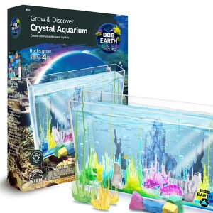 BBC�A�[�X �N���X�^���A�N�A���E���琬�����L�b�g 6�Έȏ���� BBC Earth Grow & Discover Crystal Aquarium Kit, Kids STEM Science Experiment Set, Ages 6+ �y�����񂹏��i�z