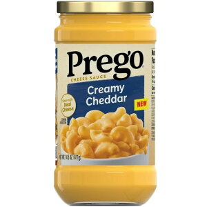�v���S �N���[�~�[ �`�F�_�[�`�[�Y�\�[�X 411g Prego Creamy Cheddar Cheese Sauce, 14.5 oz Jar �y�����񂹏��i�z