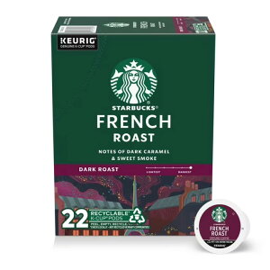 �X�^�[�o�b�N�X �t�����`���[�X�g �_�[�N���[�X�g K�J�b�v 22�� Starbucks French Roast, Hot or Iced Coffee, Dark Roast K-Cup Coffee Pods, 22 Count �y�����񂹏��i�z