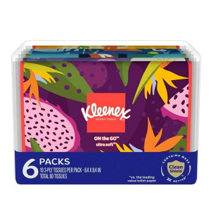 yAJEH}[gizNlbNX XEHbg tFCVeBbV XEH 3d Kleenex Slim Wallet Facial Tissues, 6 Slim Wallet Packs, 10 Tissues per Pack, 3-Ply y񂹏i