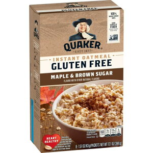 yAJEH}[gizNG[J[ CX^gI[g~[ Oet[ [vuEVK[ 8 Quaker Instant Oatmeal, Gluten Free, Maple Brown Sugar, 8 Packets y񂹏iz