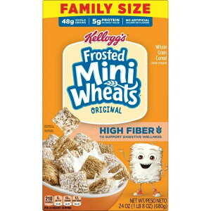 �P���b�O �t���X�e�b�h �~�j�E�B�[�g ���H�V���A�� ���@�ۃt�@�~���[�T�C�Y 680g Kellogg�fs Frosted Mini-Wheats Breakfast Cereal, High Fiber Family Size, 24 oz �y�����񂹏��i�z