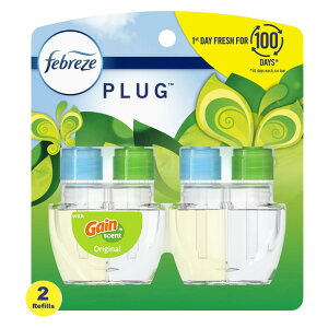 yAJEH}[gizt@u[Y vOF lߑւp QC̍ 2 Febreze Plug In Air Freshener, Odor-Fighting Scented Oil Refill, Gain Scent, 2 Refills y񂹏izy킹