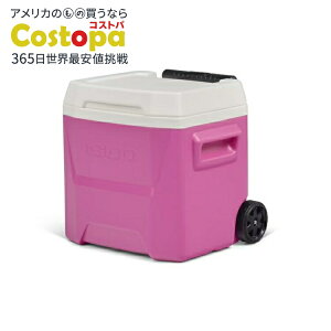 �C�O���[ ���O�i �n�[�h�T�C�h �N�[���[�{�b�N�X �z�C�[���t�� ��15L �s���N Igloo 16 QT Laguna Hard Side Ice Chest Cooler with Wheels, Pink �y�����񂹏��i�z
