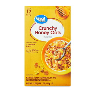 �O���[�g�o�����[ �N�����` �n�j�[�I�[�c ���H�V���A�� 652g Great Value Crunchy Honey Oats Breakfast Cereal, 23 oz �y�����񂹏��i�z