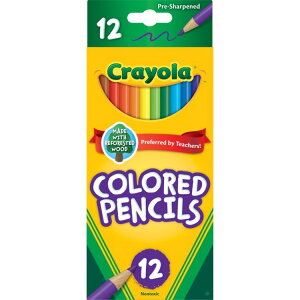 yAJEH}[gizN FM 12FZbg qp wZ p[ Crayola Colored Pencil Set, 12 Ct, Back to School Supplies for Kids, Classroom Supplies y񂹏iz