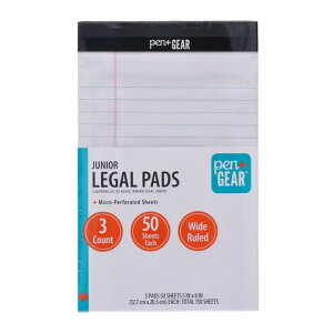 yMAX4000~OFFN[|zyAJEH}[gizyAhMA WjA[Kpbh zCg Chr gуTCY 50 3Zbg Pen + Gear Jr. Legal Pads, White Paper, 50 Sheets, 3 Count, Wide Rul