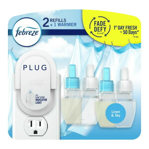 yAJEH}[gizt@u[Y vOF X^[^[Lbg lXJC̍ {́{lߑւ2 Febreze Plug In Air Freshener, Scented Oil Starter Kit, Linen & Sky, Starter Kit + 2 Ref