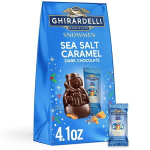 yAJEH}[gizMf _[N`R[g V[\gL Xm[} 116.4g GHIRARDELLI Dark Chocolate Sea Salt Caramel Snowmen, 4.1 Oz Bag y񂹏iz