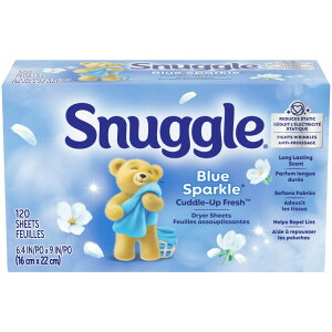 yAJEH}[gizXibO t@ubN\ti[ hC[V[g u[Xp[N 120 Snuggle Fabric Softener Dryer Sheets, Blue Sparkle, 120 Count y񂹏iz