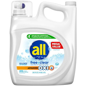 yAJEH}[gizI[ t[NA t̐p ILVz 5.5L 103 all Free Clear Liquid Laundry Detergent, Oxi, 184.5oz, 103 Loads y񂹏iz