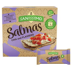 �T�j�b�V�� �T���} 7���� �`�A���t���b�N�X�V�[�h�N���b�J�[ Sanissimo Salmas 7 pc 0.63 oz Box, Chia & Flaxseed Crackers �y�����񂹏��i�z
