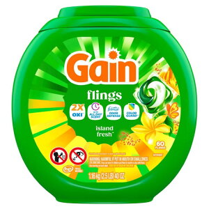 �Q�C�� �t�����O�X �����܃p�b�N �A�C�����h�t���b�V�� 60�� Gain Flings Laundry Detergent Pacs,, Island Fresh, 60 Ct �y�����񂹏��i�z