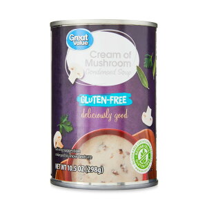 �O���[�g�o�����[ �O���e���t���[ �}�b�V�����[���N���[���Z�k�X�[�v 298g Great Value Gluten Free Cream of Mushroom Condensed Soup, 10.5 oz �y�����񂹏��i�z