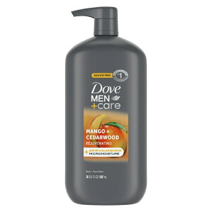 yAJEH}[giz_ +PA tFCX{fBEHbV Wrl[eBO }S[ + V_[Ebh 887ml Dove Men+Care Face & Body Wash Rejuvenating Mango + Cedarwood, 30 oz y